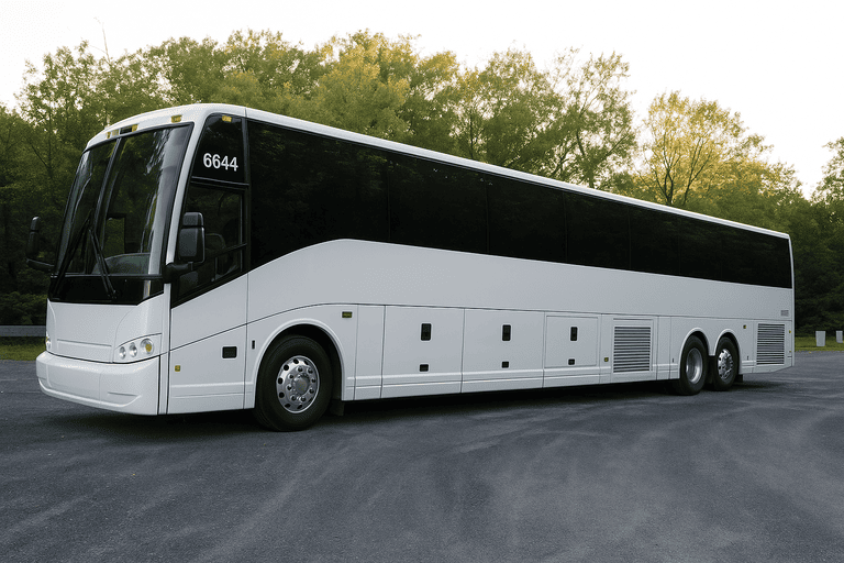 exterior of Charter Bus Rental Amarillo coach bus
